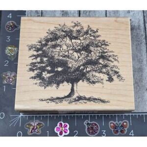Inkadinkado Large Tree Detailed Rubber Stamp Wood #G8